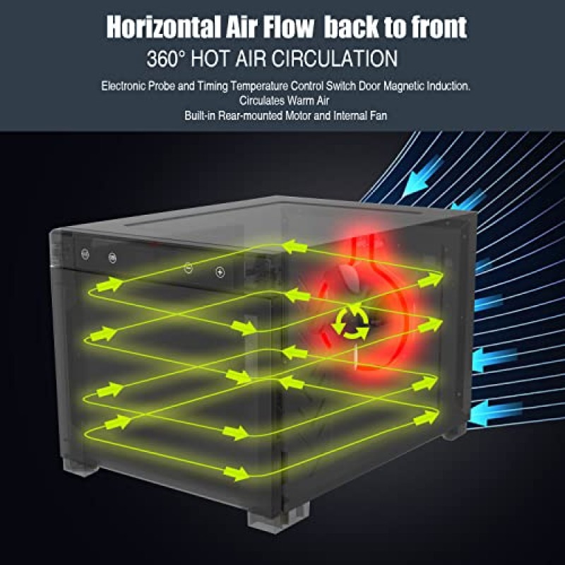 NutriChef 전기 조리대 식품 탈수기 기계 - 600와트 프리미엄 다층 고기 쇠고기 육포 제조기 과일/야채 건조기, 6개의 스테인레스 스틸 트레이, 디지털 타이머, 온도 조절 장치