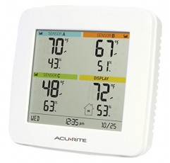 AcuRite 01094M 온도 및 습도 스테이션(실내/실외 센서 3개 포함), 흰색