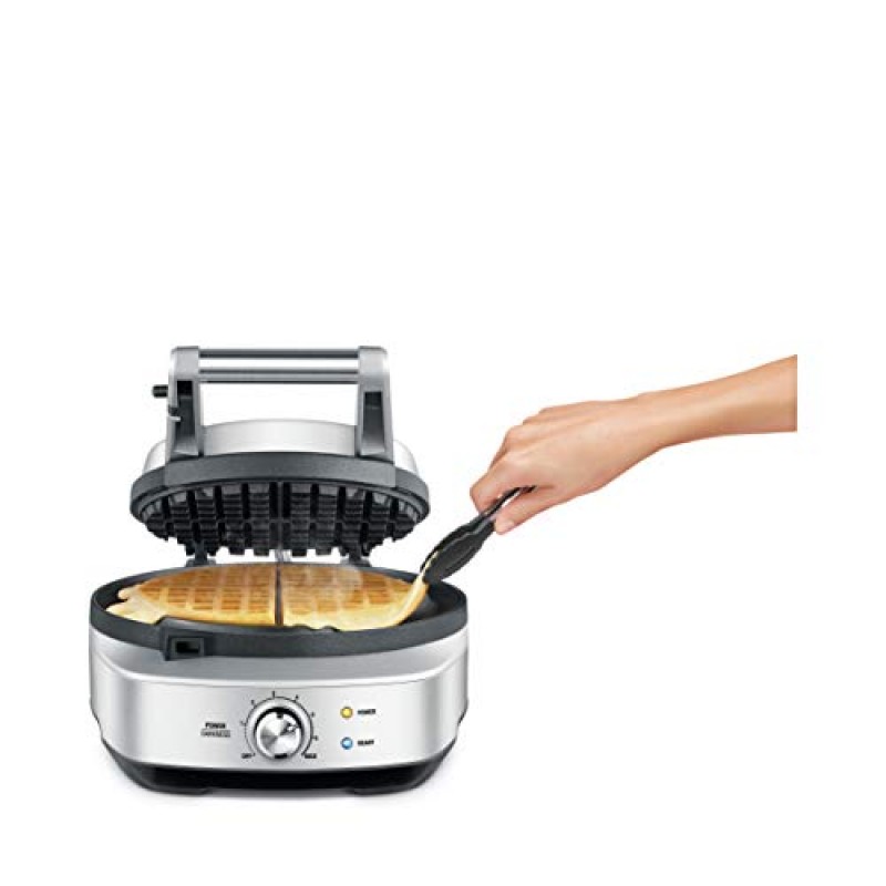 Breville BWM520XL 깔끔한 와플 메이커, 브러시드 스테인레스 스틸, 실버