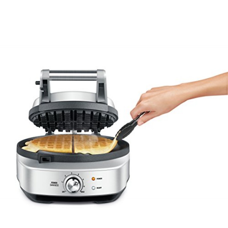 Breville BWM520XL 깔끔한 와플 메이커, 브러시드 스테인레스 스틸, 실버