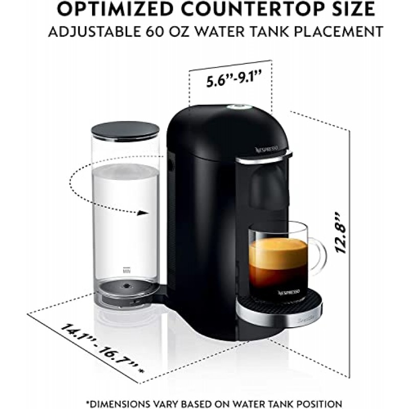 네스프레소 버츄오플러스 디럭스 커피 및 에스프레소 머신 by Breville, 8온스, 블랙