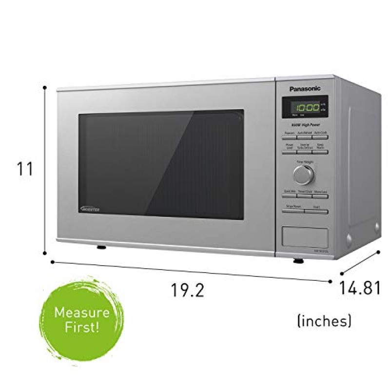 Panasonic 전자레인지 NN-SD372S 스테인레스 스틸 조리대/인버터 기술 및 Genius 센서 내장, 0.8 Cu. 피트, 950W