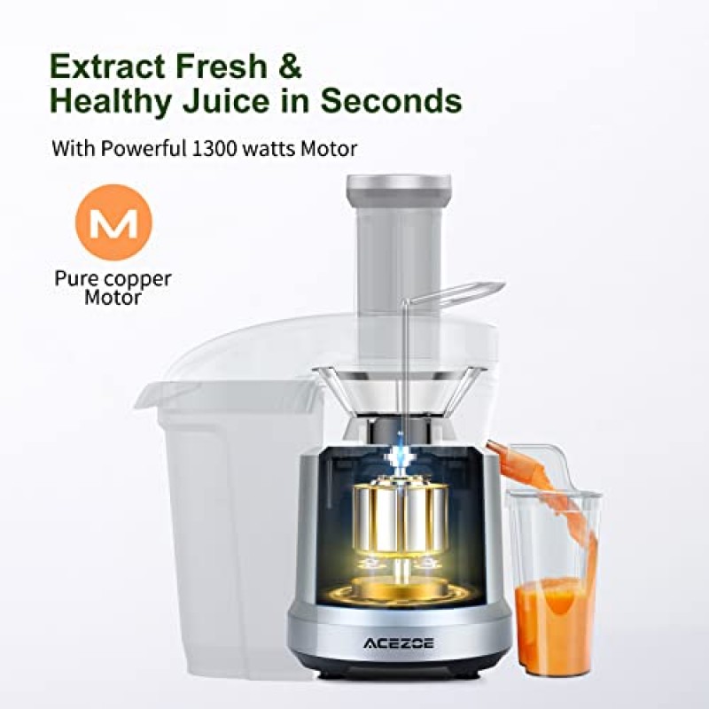 Acezoe Juicer Machines 1300W Juicer 야채 및 과일, 3