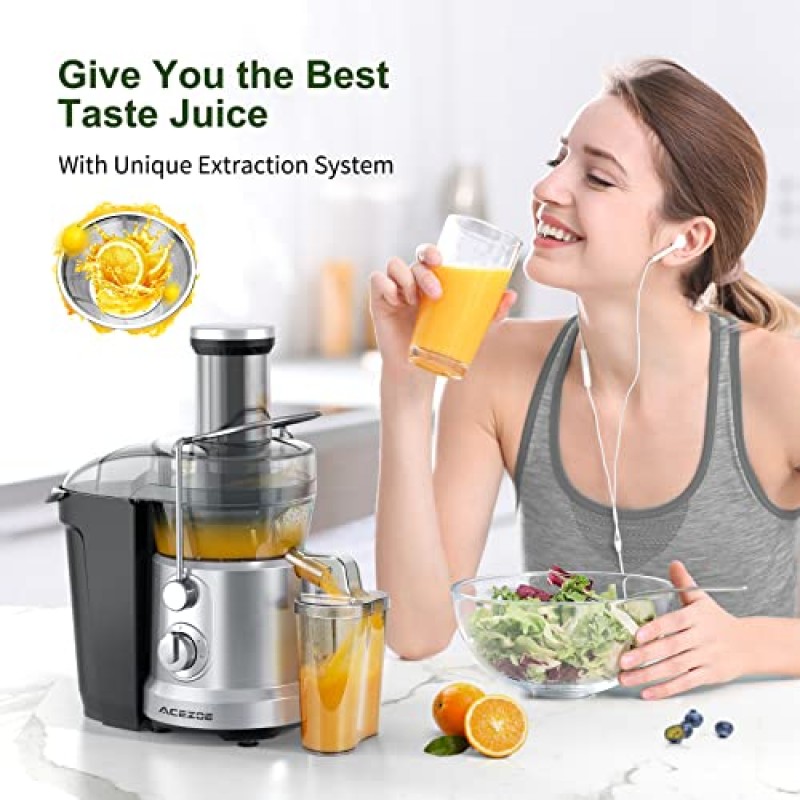 Acezoe Juicer Machines 1300W Juicer 야채 및 과일, 3