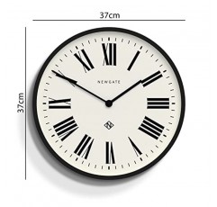 NEWGATE® 넘버 3 이탈리아 벽시계 - 원형 시계 - 주방 시계 - 거실용 시계 - 사무실 시계 - 현대식 케이스 - 로마 숫자 다이얼 - 스테이션 시계(검은색)