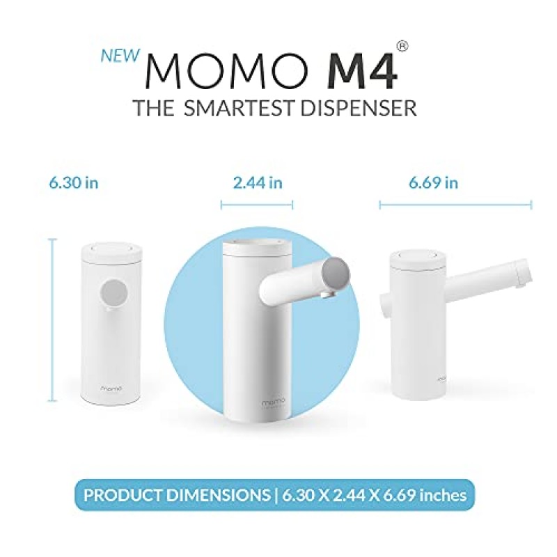 Momo Lifestyle M4 워터 디스펜서 자동 충전식 무음 + 5갤런 병 슬리브 네오프렌 양면(아메리카나)
