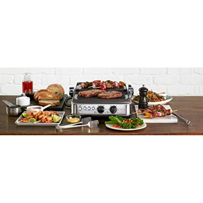 Breville BGR700BSS Sear and Press 조리대 전기 그릴, 미디엄, 브러시드 스테인리스 스틸