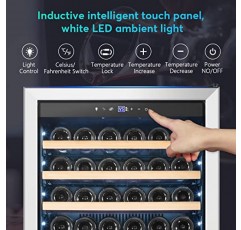TYLZA 업그레이드된 154병 와인 쿨러 냉장고, 24인치 높이의 와인 냉장고, 전문 압축기가 내장되거나 독립형으로 설치됨, 저소음 고속 냉각 및 지능형 온도 메모리
