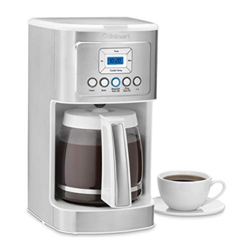 Cuisinart DCC3200W PerfecTemp 14컵 프로그래밍 가능 커피메이커 번들, 텀블러 및 석회질 제거액 포함(3개 품목)