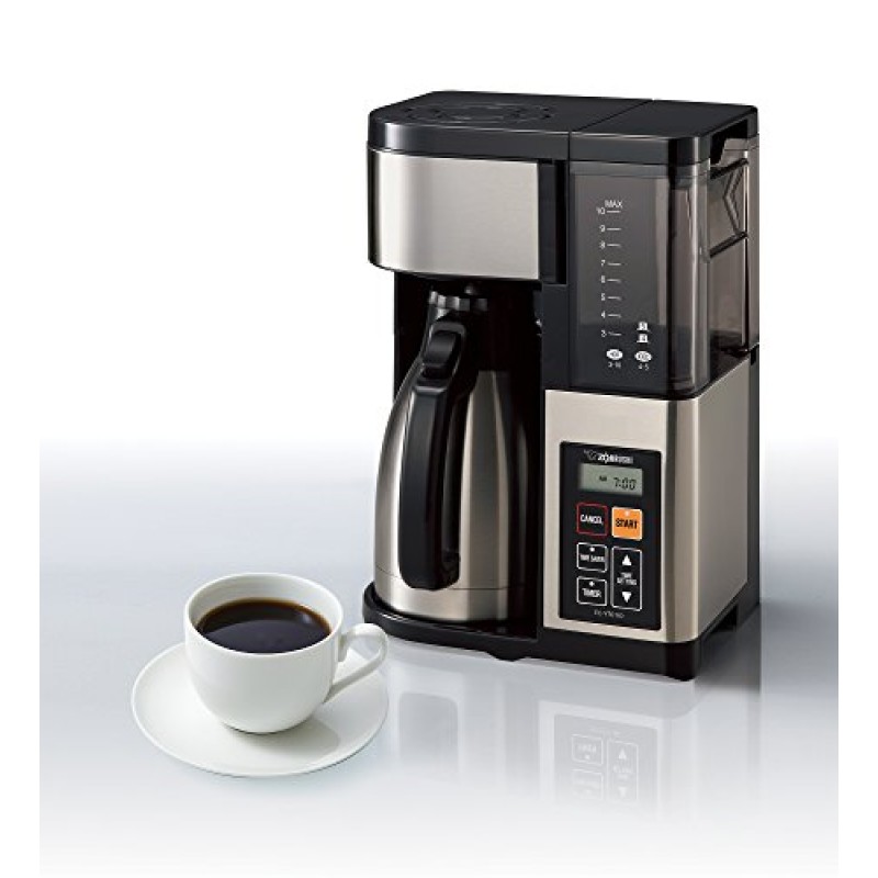 조지루시 EC-YTC100XB 커피 메이커, 10컵, 스테인리스 스틸/블랙