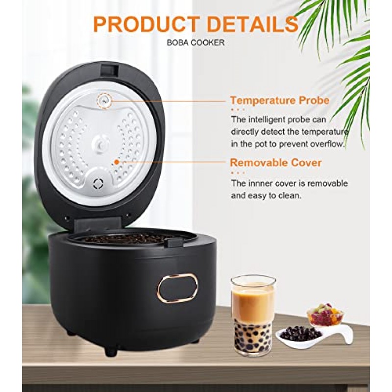 YJINGRUI Boba Cooker Boba Pot 5L 자동 진주 타피오카 쿠커 Boba Tea & Bubble Tea & Milk Tea 터치 스크린 110V