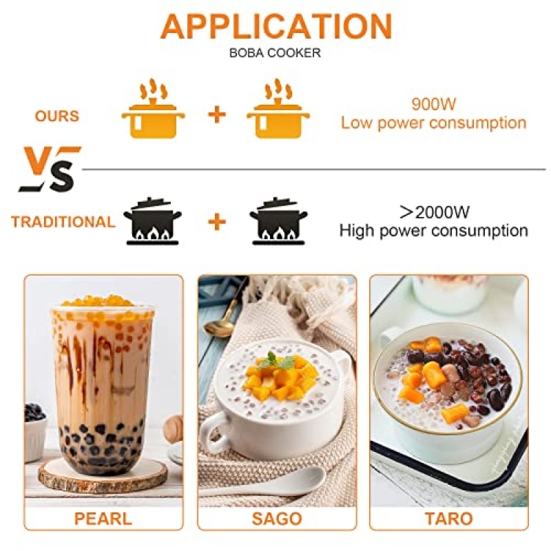 YJINGRUI Boba Cooker Boba Pot 5L 자동 진주 타피오카 쿠커 Boba Tea & Bubble Tea & Milk Tea 터치 스크린 110V