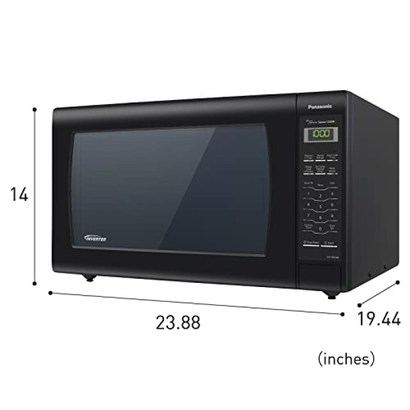 Panasonic 전자레인지 NN-SN936B 인버터 기술과 Genius 센서가 탑재된 검정색 조리대, 2.2 입방피트, 1250W