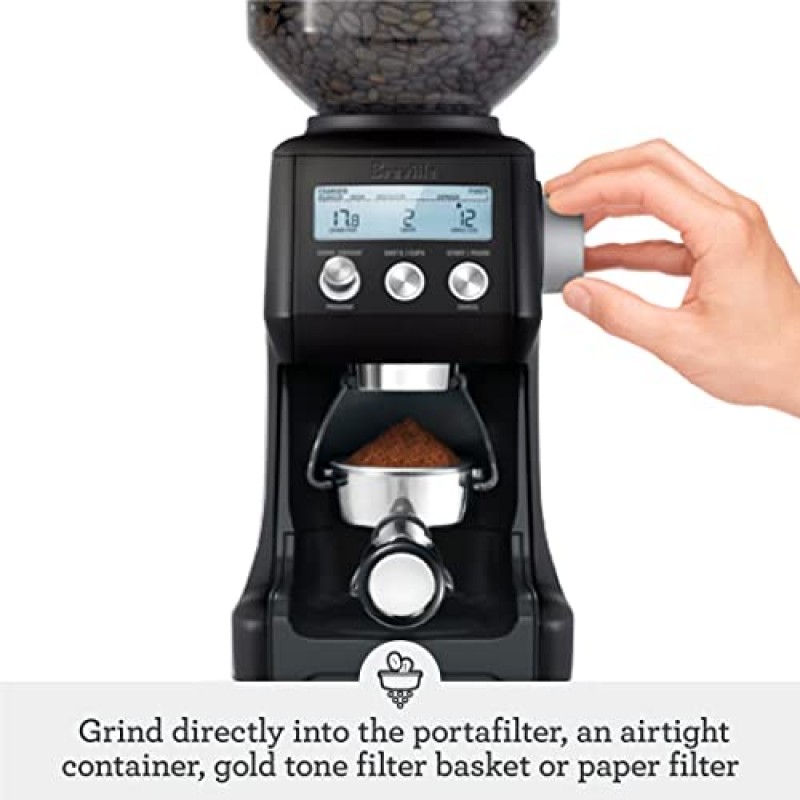 Breville Smart Grinder™ 프로 커피빈 그라인더, 블랙 트러플, 소형