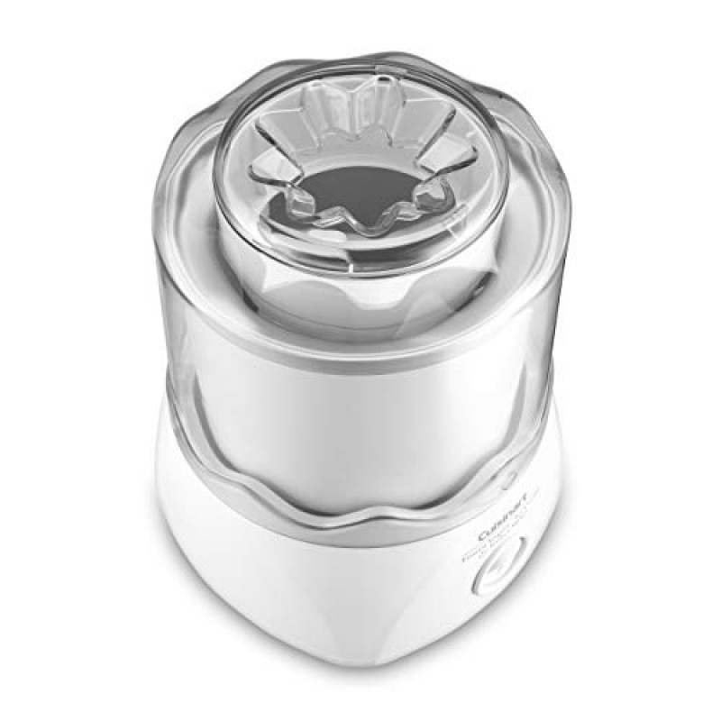 Cuisinart ICE-20P1 자동 1.5쿼트 냉동 요구르트, 아이스크림 및 셔벗 제조기, 20분 이내에 냉동 간식 만들기, 흰색