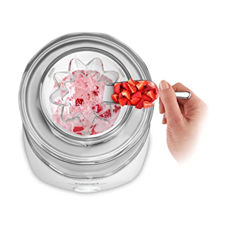 Cuisinart ICE-20P1 자동 1.5쿼트 냉동 요구르트, 아이스크림 및 셔벗 제조기, 20분 이내에 냉동 간식 만들기, 흰색