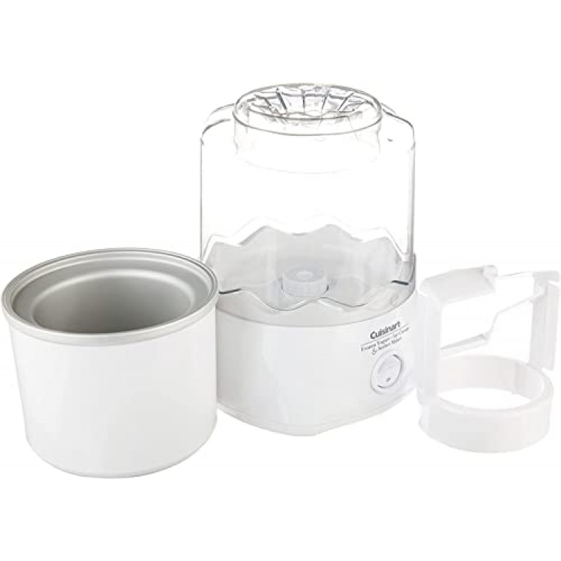 Cuisinart ICE-20P1 자동 1.5쿼트 냉동 요구르트, 아이스크림 및 셔벗 제조기, 20분 이내에 냉동 간식 만들기, 흰색