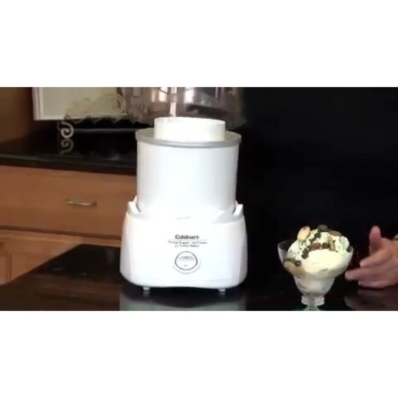 Cuisinart ICE-20P1 자동 1.5쿼트 냉동 요구르트, 아이스크림 및 셔벗 제조기, 20분 이내에 냉동 간식 만들기, 흰색