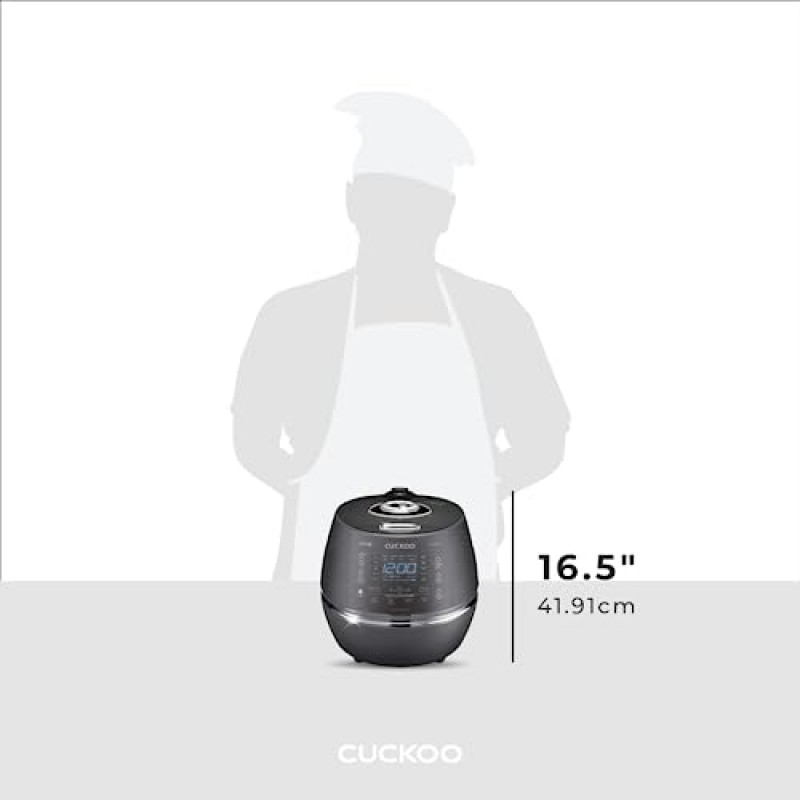 CUCKOO IH 압력밥솥 23 메뉴 옵션: 백미, 현미, 죽, 찜 등, LED 스크린, 퍼지 로직 테크, 6컵 / 1.5Qt. (날것) CRP-DHSR0609FD 회색, 스테인리스 스틸 특징