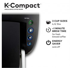 Keurig MAIN-85544 컴팩트 1인용 K컵 포드 커피 메이커, 블랙, 2.3