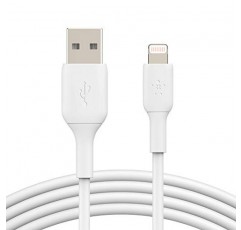 Belkin BoostCharge 라이트닝 케이블 - 6.6피트/2M - MFi 인증 Apple iPhone 충전기 USB-라이트닝 케이블 - iPhone 케이블 - iPhone 충전기 코드 - Apple 충전기 - USB 휴대폰 충전기 - 화이트