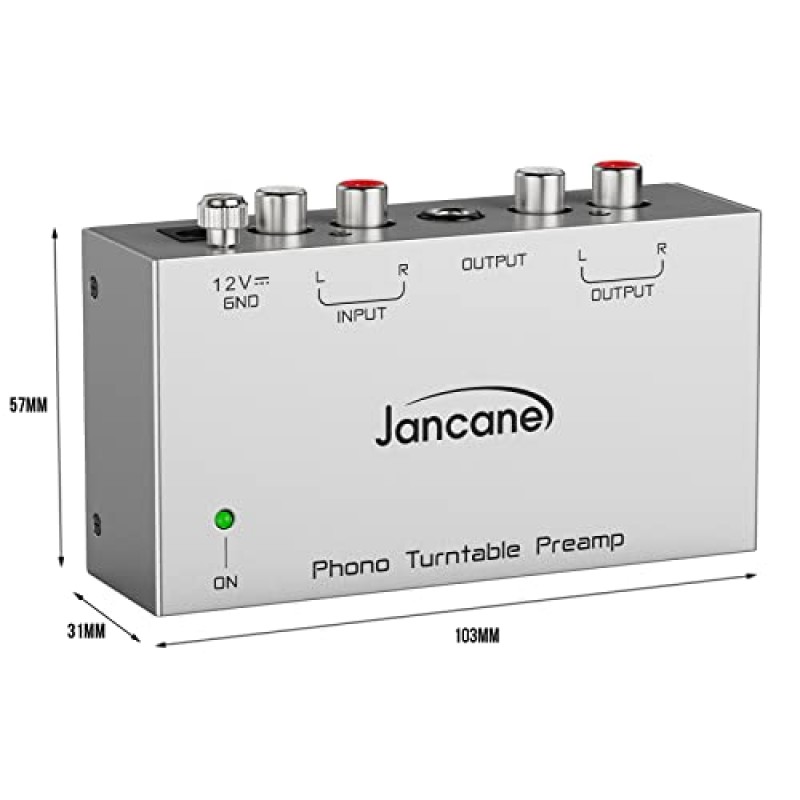 포노 턴테이블 프리앰프, 턴테이블용 포노 프리앰프, 레코드 재생, RCA 입력이 있는 미니 전자 오디오 스테레오 축음기 프리앰프, RCA/TRS 출력, 12V DC 어댑터가 있는 포노 프리앰프