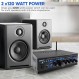 Pyle Home Bluetooth 오디오 전력 증폭기 2X120W - 휴대용 2채널 서라운드 사운드 스테레오 수신기(USB 포함) - 증폭된 서브우퍼 스피커, CD DVD, MP3, iPhone, 전화, 극장, PA 시스템 -PTAU45.5