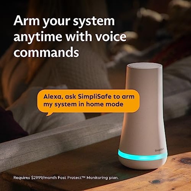 SimpliSafe 8피스 무선 홈 보안 시스템 - 연중무휴 전문 모니터링 옵션 - 계약 없음 - Alexa 및 Google Assistant와 호환 가능, 흰색