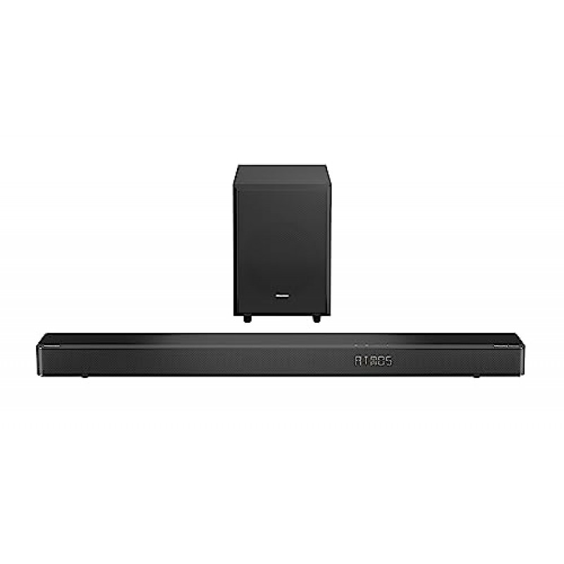 Hisense 3.1.2Ch 440W Dolby Atmos 사운드바(무선 서브우퍼 포함), Bluetooth 5.3, EzPlay, 4K HDMI 패스스루, Roku TV 지원, DTS:X, HDMI/AUX/ARC/광/USB, 7가지 EQ 모드(AX3125H, 2023 모델)