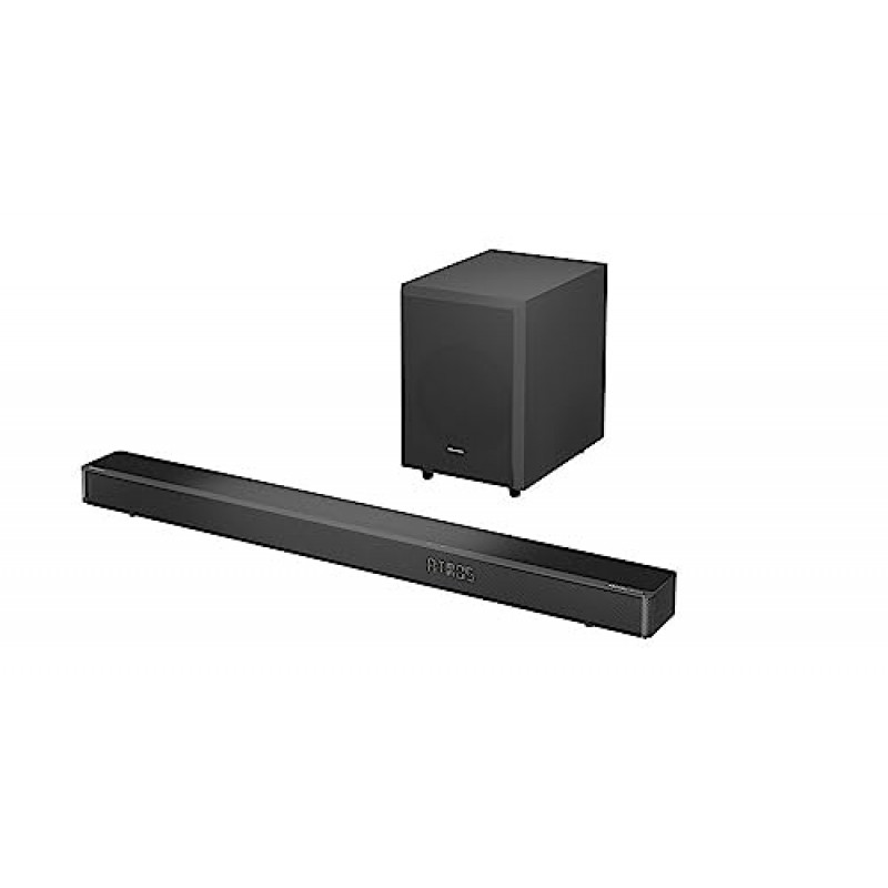 Hisense 3.1.2Ch 440W Dolby Atmos 사운드바(무선 서브우퍼 포함), Bluetooth 5.3, EzPlay, 4K HDMI 패스스루, Roku TV 지원, DTS:X, HDMI/AUX/ARC/광/USB, 7가지 EQ 모드(AX3125H, 2023 모델)