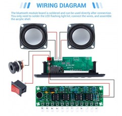 MiOYOOW DIY 전자 키트 Ḅḷueṭooṭḥ 스피커(FṂ 라디오 포함), 납땜 연습 키트 USB 미니 홈 사운드 앰프 DIY 키트(디지털 디스플레이 및 학교 과학 프로젝트용 다채로운 LED 조명 포함)