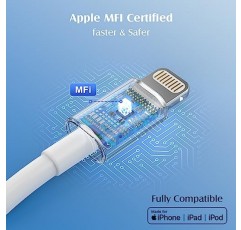 iPhone 충전기[Apple MFi 인증] 6팩(3/3/6/6/6/10 FT) 라이트닝 케이블 전원 고속 충전 코드 케이블 호환 iPhone 14/13 /12/11 Pro MAX/XR/XS/8/7/Plus /6S/SE/iPad(화이트)…