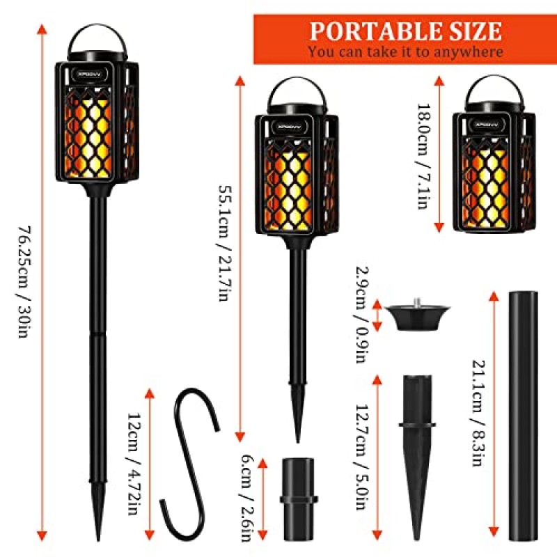 Xpoovv 야외 블루투스 스피커 토치 분위기와 방수 휴대용 Led 불꽃 스피커 파티오 베란다 정원 홈 뒷마당 장식, 남성 여성 커플 아빠 엄마를위한 선물을위한 10w 향상된 저음