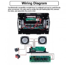 BANRIA DIY 블루투스 호환 스피커 키트, DIY 납땜 프로젝트 FM 라디오 USB 미니 홈 사운드 앰프 키트, 디지털 디스플레이 및 DIY 전자 납땜 연습을 위한 다채로운 LED 조명 포함