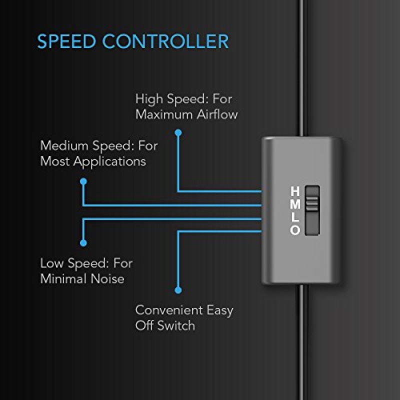 AC Infinity AIRPLATE S5, 홈 시어터 AV 캐비닛용 속도 제어 기능이 있는 저소음 냉각 팬 시스템 8