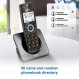 AT&T GL2101-2 DECT 6.0 통화 차단 기능이 있는 2-핸드셋 무선 집 전화, 발신자 ID, 전이중 핸드셋 스피커폰, 2인치 흰색 백라이트 디스플레이, 조명 키패드(흑연 및 검정색)