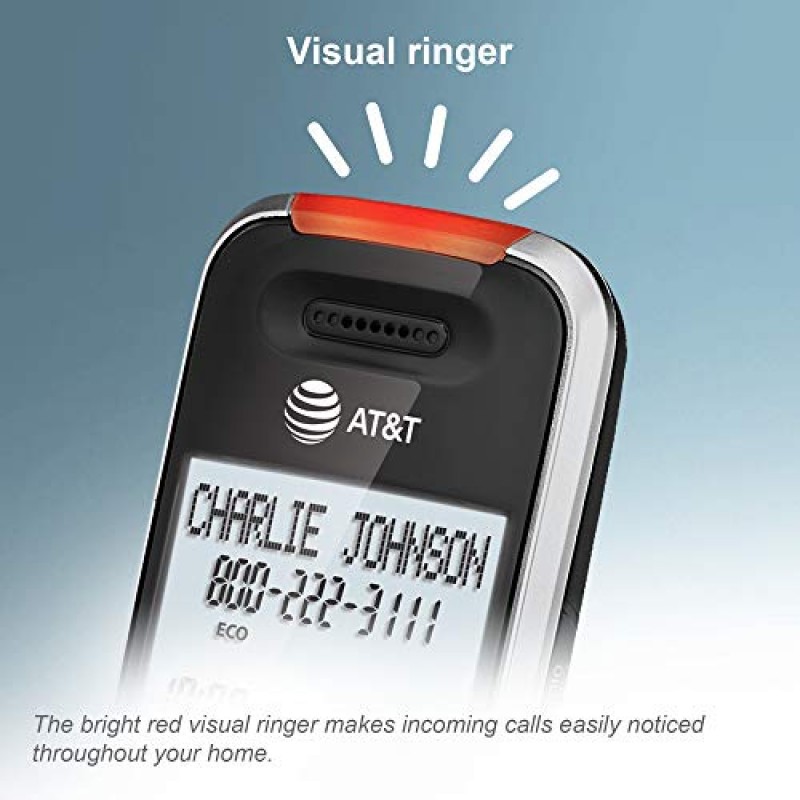 AT&T BL102-4 DECT 6.0 자동 응답기, 통화 차단, 발신자 ID 아나운서, 오디오 지원, 인터콤 및 탁월한 범위를 갖춘 가정용 4핸드셋 무선 전화기, 실버/블랙