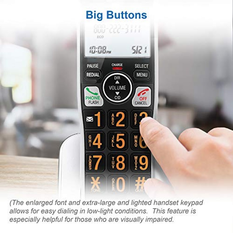 AT&T BL102-4 DECT 6.0 자동 응답기, 통화 차단, 발신자 ID 아나운서, 오디오 지원, 인터콤 및 탁월한 범위를 갖춘 가정용 4핸드셋 무선 전화기, 실버/블랙