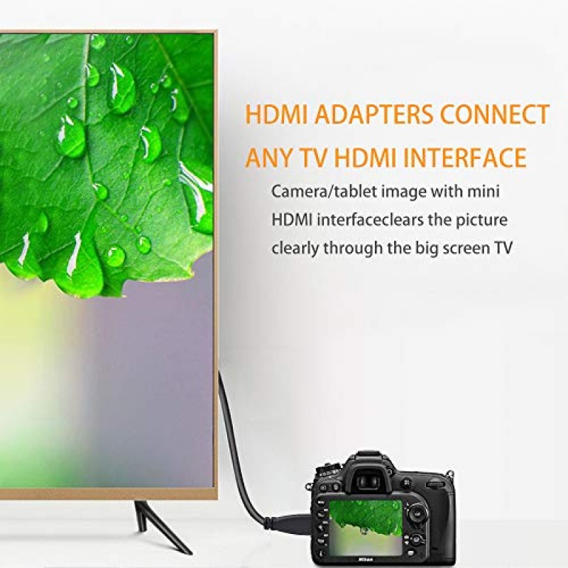 Alitutumao 카메라 - TV 모니터 HDMI 케이블 코드 Canon 카메라 미니 HDMI - Canon PowerShot과 호환되는 HDMI 케이블 ELPH EOS 반란군 DSLR SL1 SL2 T1i T2i T3 T3i T4i T5 T5i T6 T6i T6S T7 T7i 및 기타