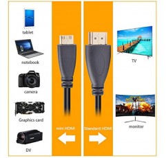 Alitutumao 카메라 - TV 모니터 HDMI 케이블 코드 Canon 카메라 미니 HDMI - Canon PowerShot과 호환되는 HDMI 케이블 ELPH EOS 반란군 DSLR SL1 SL2 T1i T2i T3 T3i T4i T5 T5i T6 T6i T6S T7 T7i 및 기타