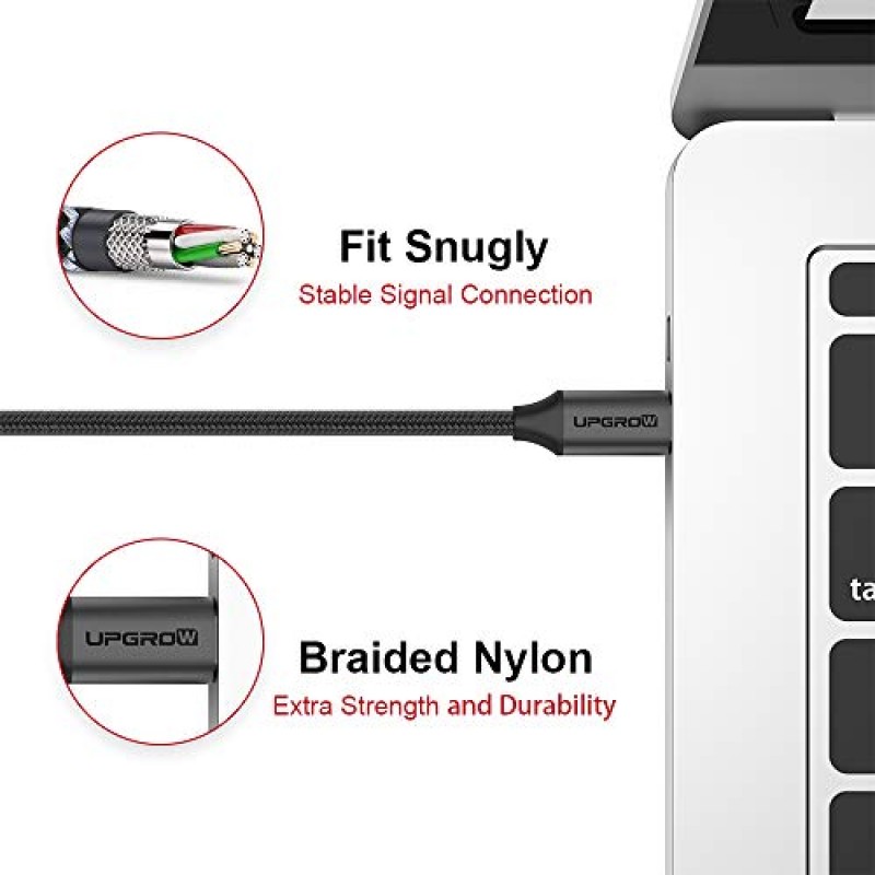 홈 오피스용 USB C-DisplayPort 케이블 4K@60Hz 6FT 업그레이드 MacBook Pro/Air, USB-C 포트 노트북/휴대폰이 있는 iPad Pro와 호환되는 USB C-DP 케이블(UPGROWCMDPM6)