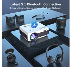 WiFi 및 Bluetooth 기능이 있는 프로젝터, FUDONI 5G WiFi 네이티브 1080P 야외 프로젝터 11000L 지원 4K, 화면 및 최대 300인치 휴대용 영화 프로젝터, iOS/Android/노트북/TV 스틱/HDMI/USB/VGA/TF용