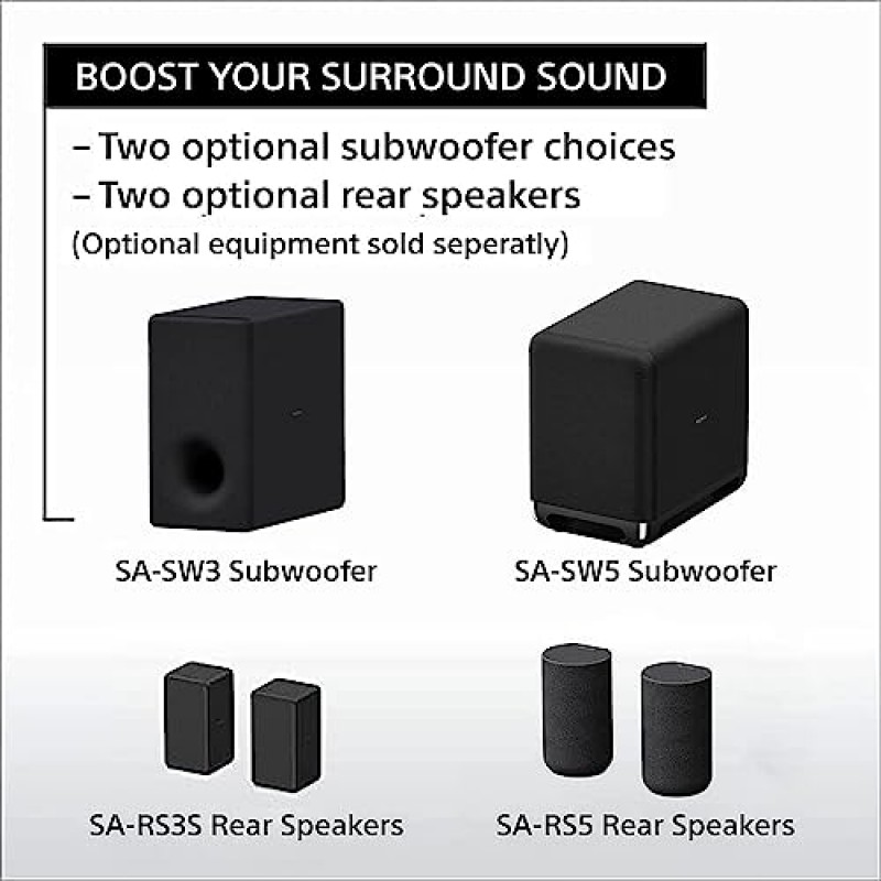 DTS:X 및 360 공간 사운드 매핑을 갖춘 Sony HT-A3000 3.1ch Dolby Atmos 사운드바 서라운드 사운드 홈 시어터, Google Assistant와 작동