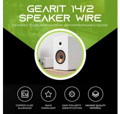 14AWG 스피커 와이어, GearIT Pro 시리즈 14 AWG 게이지 스피커 와이어 케이블(200피트/60.9미터) 홈 시어터 스피커 및 자동차 스피커에 적합 검정색