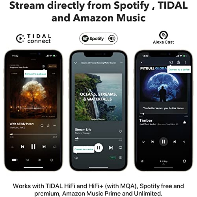 WiiM Mini AirPlay2 무선 오디오 스트리머, 멀티룸 스테레오, 프리앰프, Alexa 및 Siri 음성 도우미와 작동, Spotify, Amazon Music 등에서 고해상도 오디오 스트리밍