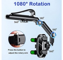 DOUBFIVSY 차량용 휴대폰 홀더 + USB 케이블, 360° 다기능 차량용 선 바이저 휴대폰 홀더 대부분의 휴대폰과 호환되는 자동차 홈 주방용 범용 조절 가능한 휴대폰 홀더