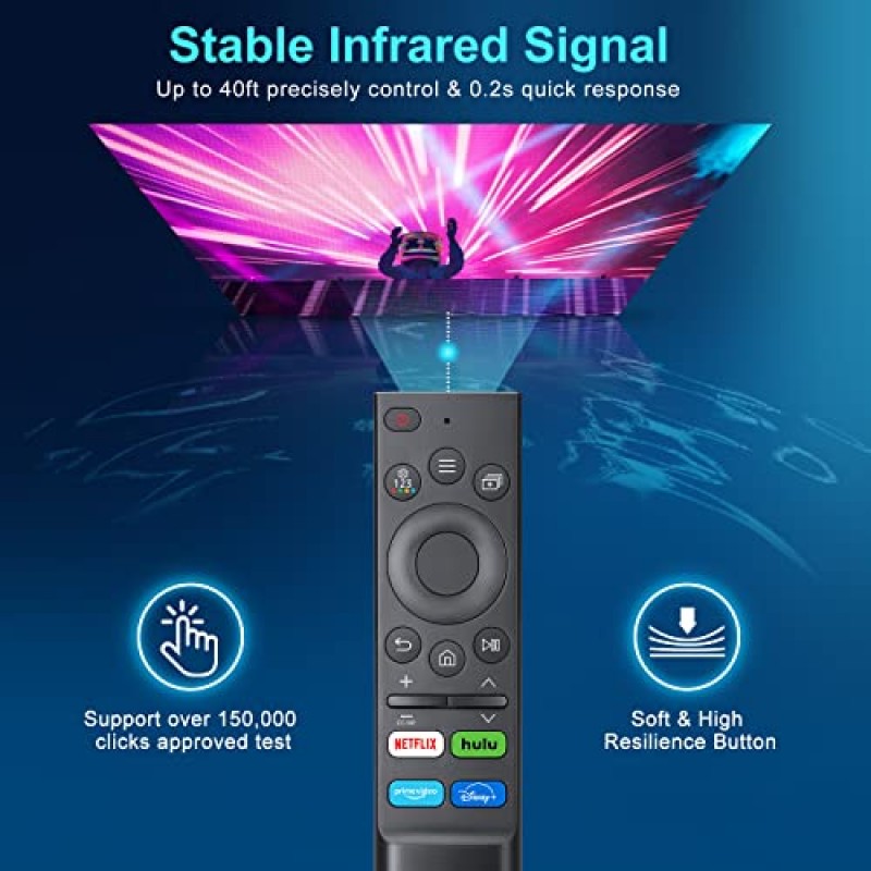 Samsung-TV-Remote 용 범용 교체 리모콘, 호환 가능 모든 Samsung Frame Serif Crystal UHD Neo QLED OLED 4K 8K 스마트 TV 모니터 G65B G7 G70B G85SB M70B M8 S55BG97