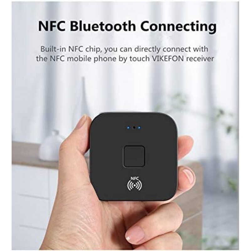 홈 스테레오 RCA용 Bluetooth 수신기, 홈 및 차량용 스테레오 시스템용 3.5mm AUX 무선 오디오 어댑터, NFC 지원