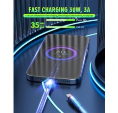 Magtame 자기 USB C-라이트닝 케이블, 30W PD iPhone 충전기 고속 충전, 고속 코일형 C형 iPhone 충전 코드 3피트 [MFi 인증] iPhone 14 13 12 11 Pro Max Xs 8 iPad와 호환 가능