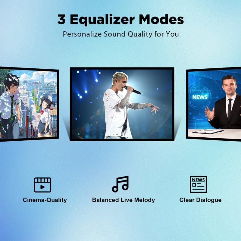 TV용 Assistrust 사운드바, Bluetooth 5.0 사운드바, 4개의 드라이버가 포함된 32인치 TV 사운드바, HDMI(ARC)/광학/AUX 연결 분리형 디자인을 갖춘 유무선 사운드바